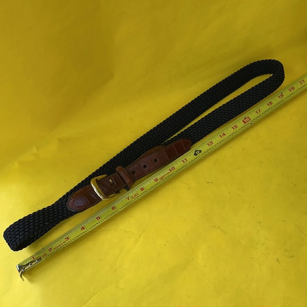 Vintage navy blue/gold with leather Brighton stretchy belt